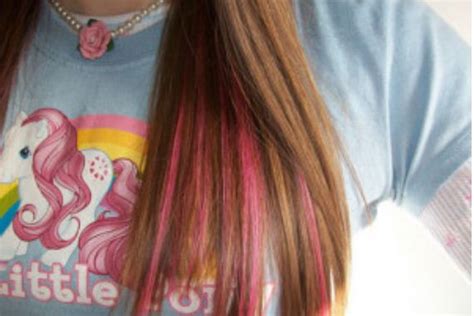 Brown hair color doesn't have to be drab or boring. Cool Punky Pink Streaks for Women