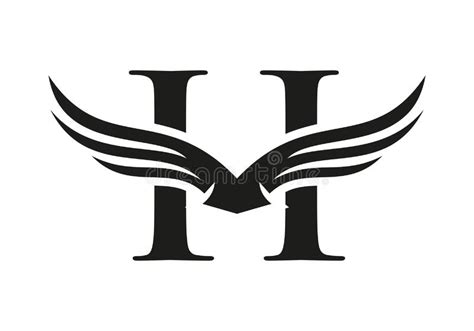 Letter H Wing Logo Design Initial Flying Wing H Letter Logo Letter H