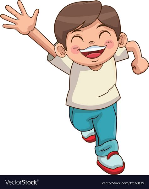 Happy Boy Cartoon Kid Emotion Smile Image Vector Image