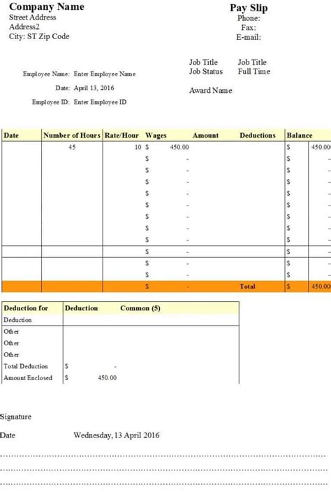 Top Free Payslip Templates Word Excel Templates