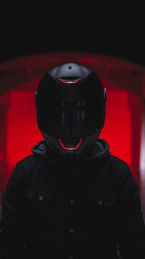 Biker Helmet Red Light 4k Ultra Hd Mobile Wallpaper Biker Helmets