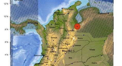 El movimiento telúrico se localizó a 17 kilómetros al noroeste de la cabecera. Dos sismos en frontera de Colombia con Venezuela