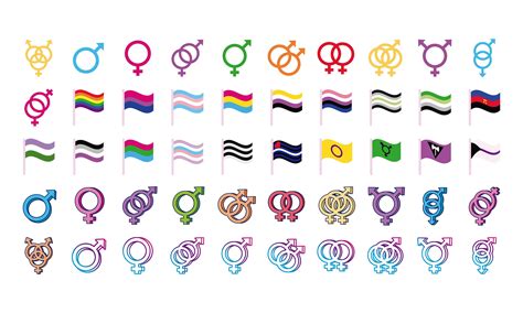Bundle Of Genders Symbols Of Sexual Orientation And Flags Multi Style Icons 2564992 Vector Art