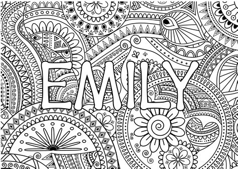 Personalized Mandala Name For Download Printable Coloring Etsy