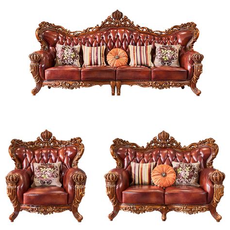Chinese Sofa Furniture Factory Wholesale Wood Carved Luxury Sofa Set In