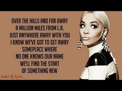 91,867 views, added to favorites 2,563 times. Rita Ora - ANYWHERE (Lyrics) - YouTube