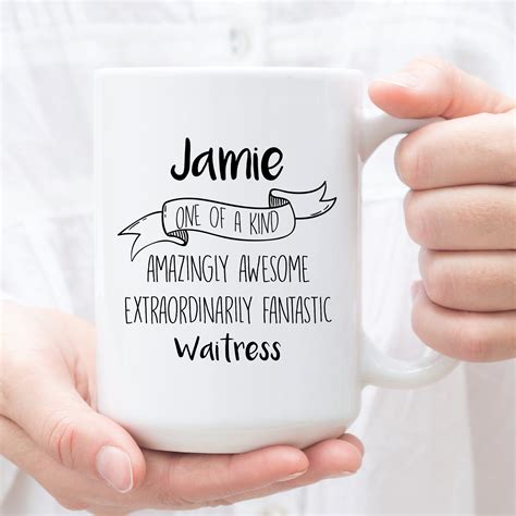 Personalized Coffee Mug For Waitress Custom Ts For Etsy
