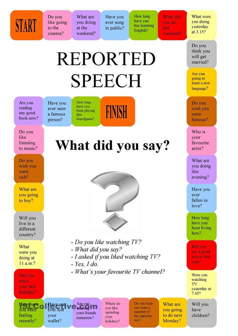 Reported Speech A Boardgame Dc8