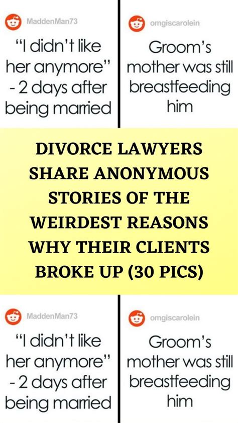 divorce lawyers share anonymous stories of the weirdest reasons why