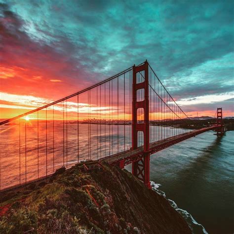 Golden Gate Bridge Sunrise Golden Gate Bridge Golden Gate San