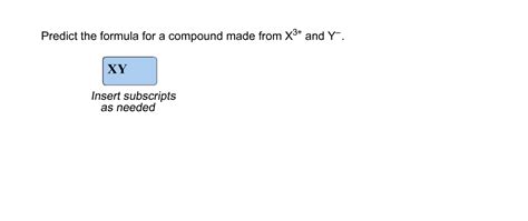 Solved Predict The Formula For A Compound Made From X And Chegg