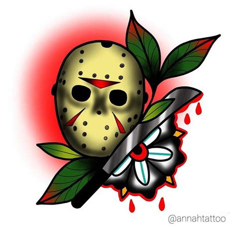 Jason Voorhees Friday The 13th Tattoo Design かわいいタトゥー 落書きタトゥー ホラー