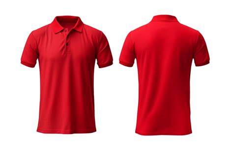 Ai Generated Red Polo Shirt Mockup Template On A Transparent Background