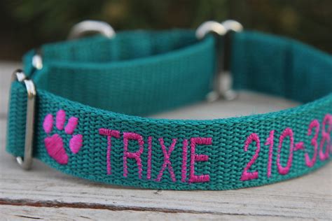 Personalized Id Martingale Dog Collar Embroidered Dog Collar