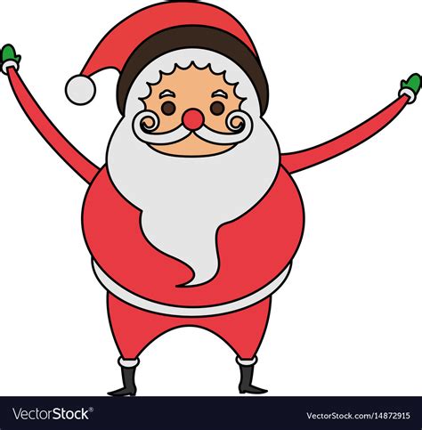 Color Image Cartoon Full Body Fat Santa Claus Vector Image