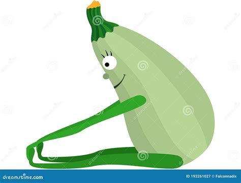 Yoga Vegetal Zucchini Ilustración Del Vector Ilustración De Vegetativo