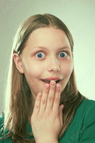 Portrait Of A Surprised Teen Girl Stock Photo Adobe Stock