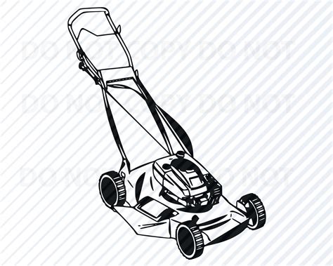 Lawn Mower SVG File Vector Images SVG Silhouette Lawnmower Etsy Norway
