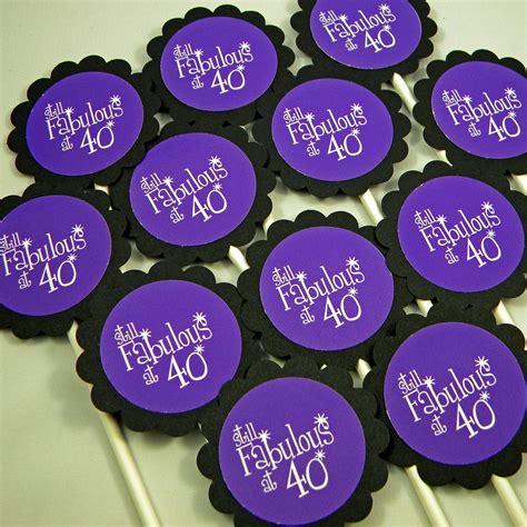 40th Birthday Cupcake Toppers Still By Carasscrapnstampart