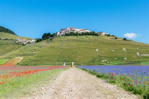 The Italian Village Of Castelluccio Is Surrounded By Rainbow Fields Of