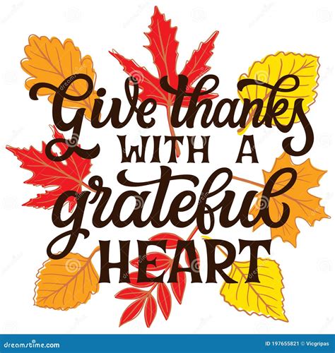 Give Thanks With A Grateful Heart Stock Vector Illustration Of Fall