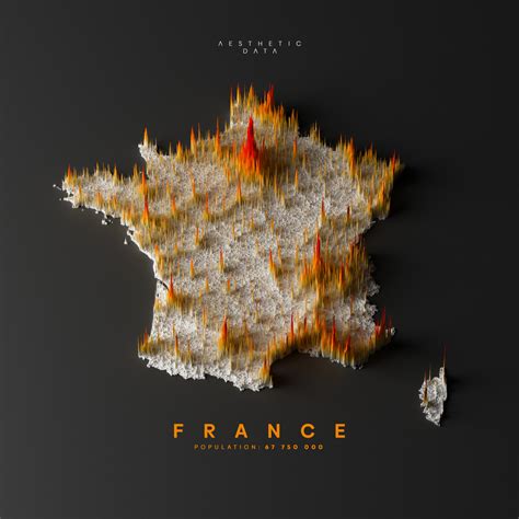 Population Density Map Of France By Uthaymone Maps On The Web