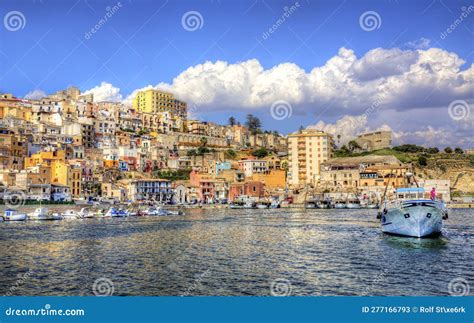 The Harbour Of The Colorful City Of Sciacca Sicily Stock Image Image