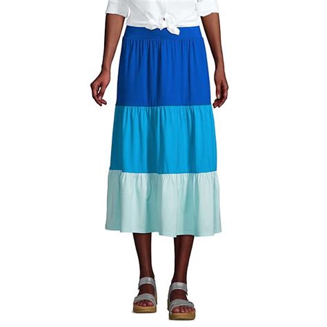 Women S Lands End Tiered Midi Skirt