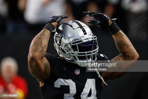 Brandon Bolden Of The Las Vegas Raiders Reacts During An Nfl Game