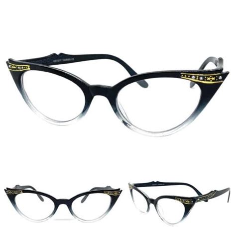 Klassisch Elegant 50s Retro Cat Eye Stil Klar Linse Brillen Spitz