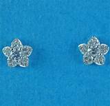 Pictures of Flower Cz Earrings