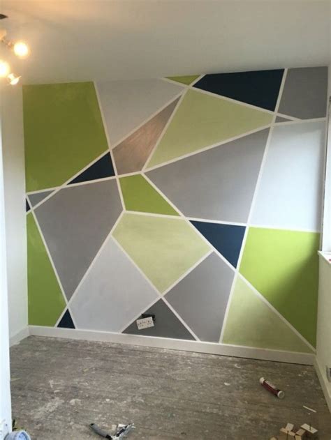 Wall Design With Geometric Shapes And Bright Colors Geometric Wall