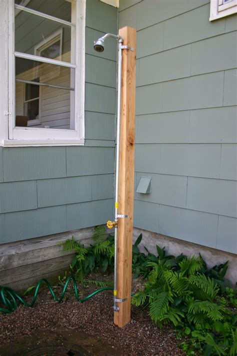 Diy Outdoor Shower Attached To A Hose Outdoor Bathrooms