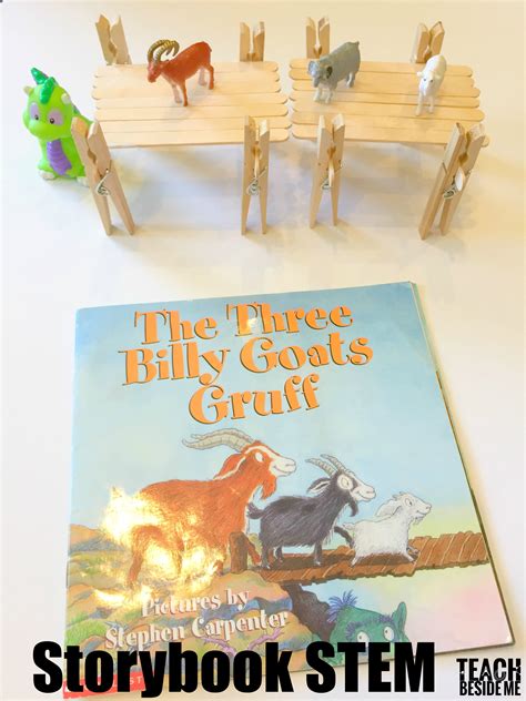three billy goats gruff storybook stem teach beside me