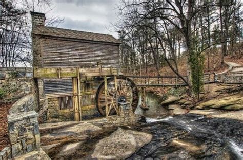 Stone Mtn Old Grist Mill Water Wheel Grist Mill