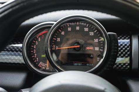 Modern Car Dashboard With Speedometer Rpm Meter Stock Image Image Of