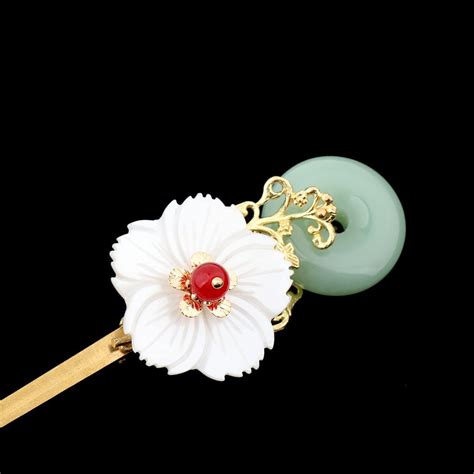 Retro Floral Flower Bead Hair Stick Hairpin Ancient Chinese Japanese