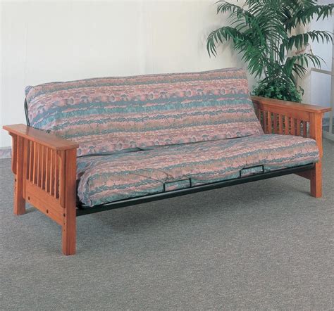 Futons Casual Futon Frame And Mattress With Mission Slat Side Detail