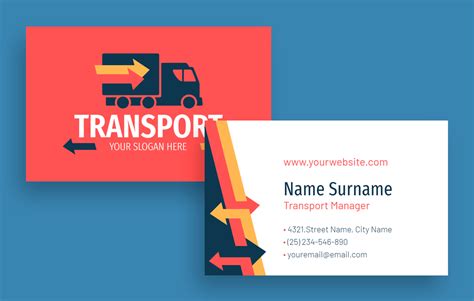 Edit This Geometric Hand Drawn Transport Company Business Card Ready