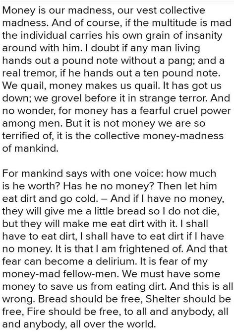 What Are The Evil Effects Of Money Madness According To Dh Lawrence
