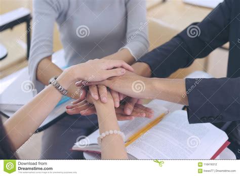Groups Of Putting Hands Together Teamwork Togetherness Collaboration