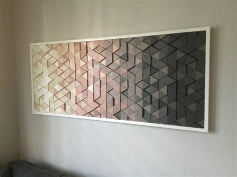 Wood Wall Art Geometric Wood Art Dimensional Mid Century Etsy