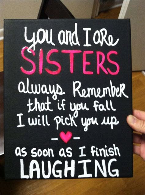 Black Canvas With Funny Sisters Quote By Heartofacanvas On Etsy