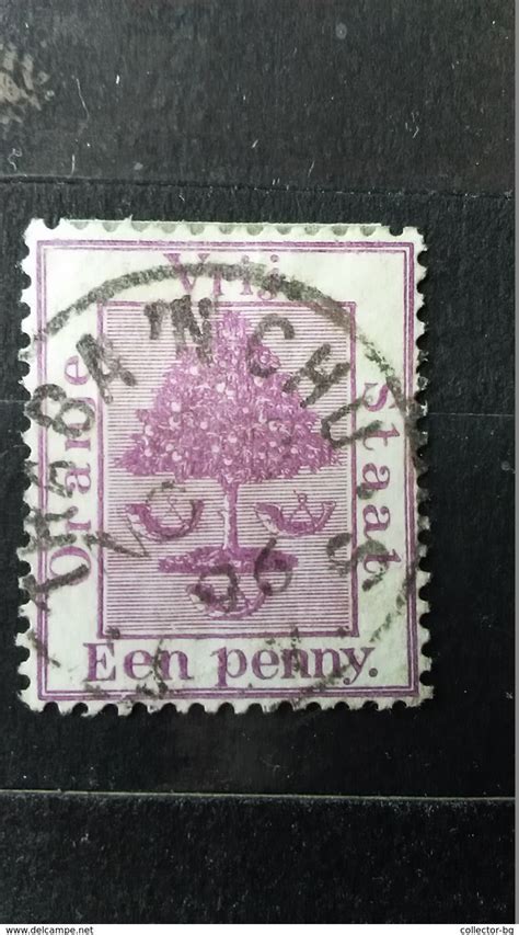 Rare Een Penny 1896 Vrij Staad Violet Used Stamp Timbre For Sale On