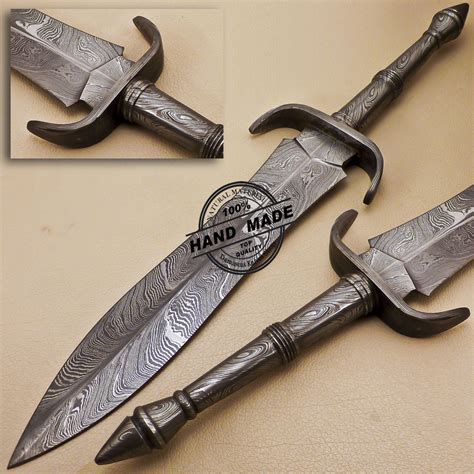 Full Damascus Dagger Knife Custom Handmade Damascus Steel Knife