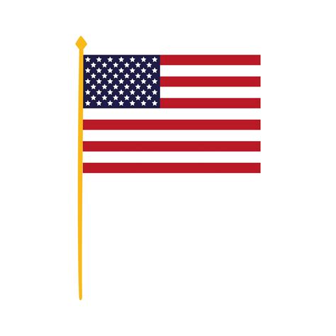 United States Of America Flag In Pole Waving 2477479 Vector Art At Vecteezy
