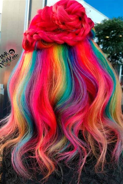 chic hidden rainbow hair is the magic you need to be trendy rainbow hair color hidden rainbow