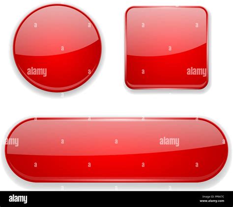 Red Glass Buttons 3d Icons Stock Vector Image And Art Alamy