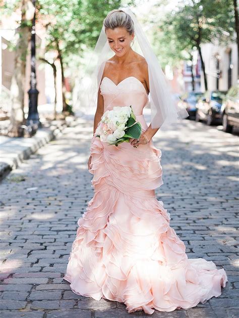 the prettiest blush and light pink wedding gowns