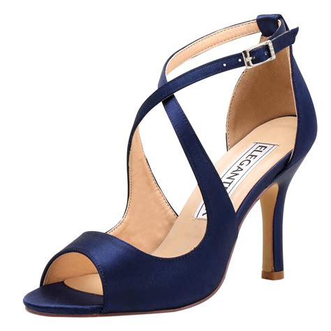 Elegantpark Hp1820 Women Peep Toe High Heel Sandals Cross Strappy Wedding Evening Dress Shoes